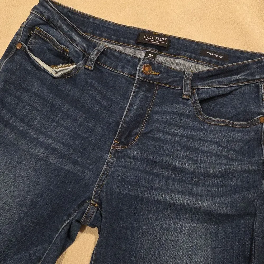 Judy Blue Relaxed Fit Dark Indigo Jeans, Size 31